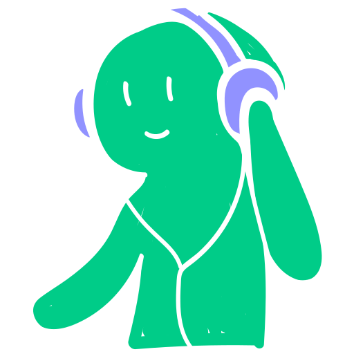 Illustration of a person wearing a headset